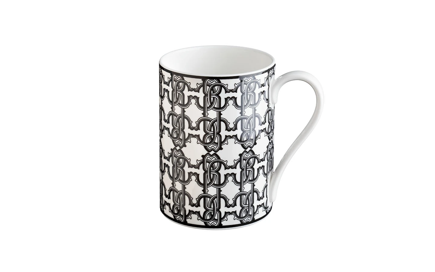 Порцеланова чаша/Мъг Monogram Black Roberto Cavalli Home Luxury Tableware - 1 - Stolbg.com