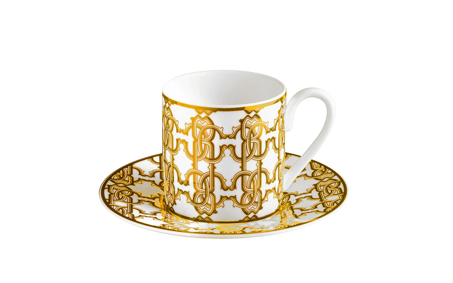 Подаръчен комплект за кафе Monogram Gold, Сет от 12 части Roberto Cavalli Home Luxury Tableware - 2 - Stolbg.com