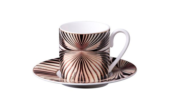 Чаша за кафе с чинийка Tigress Gold Roberto Cavalli Home Luxury Tableware - Stolbg.com