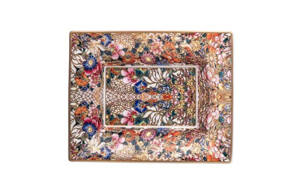 Vide Poche Grande Golden Flowers Roberto Cavalli Home Luxury Tableware - Stolbg.com