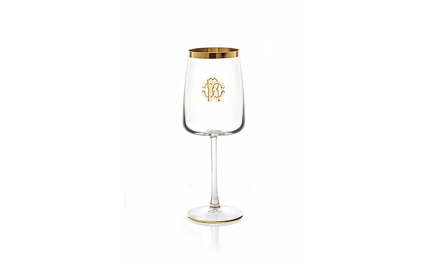 Сет от 2 чаши за вино New Monogram Gold Roberto Cavalli Home Luxury Tableware - 2 - Stolbg.com