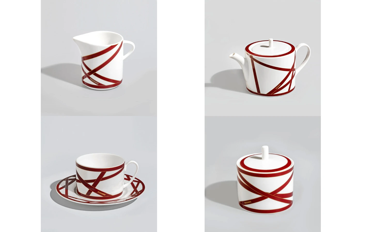 Сервиз за чай Nastri Bordeaux, Сет от 15 части Missoni Home - 1 - Stolbg.com