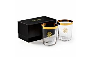 Сет от 2 чаши за уиски New Monogram Gold Old Fashion Roberto Cavalli Home Luxury Tableware - 1 - Stolbg.com
