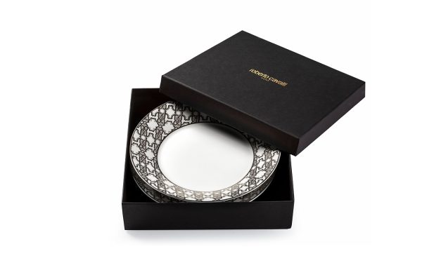 Сет от 2 дълбоки чинии 22 см Monogram Black Roberto Cavalli Home Luxury Tableware - 1 - Stolbg.com