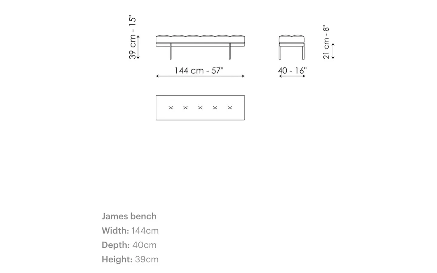 Пейка JAMES BENCH Bonaldo - 5 - Stolbg.com