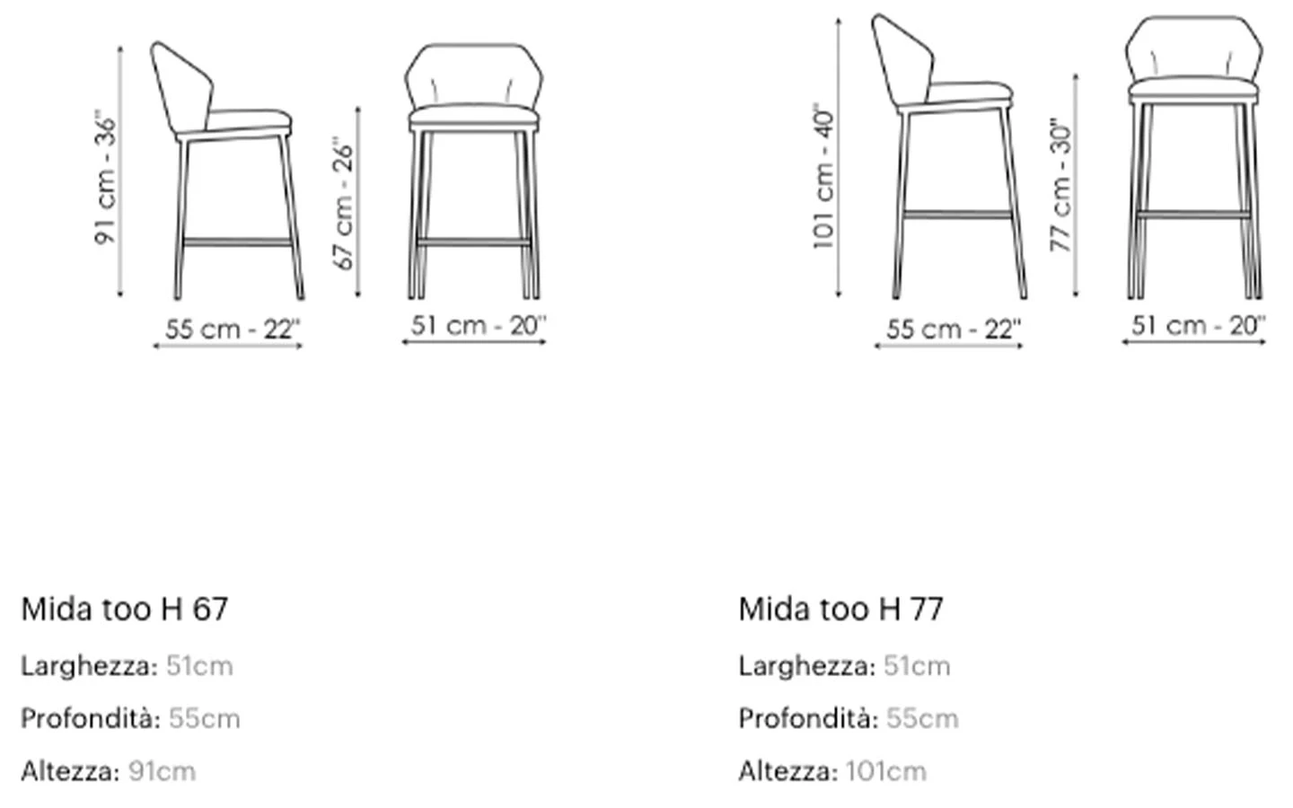 Бар стол MIDA TOO Bonaldo - 4 - Stolbg.com