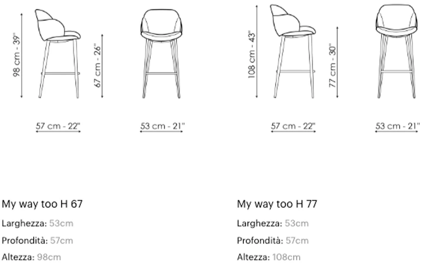 Бар стол MY WAY TOO Bonaldo - 4 - Stolbg.com