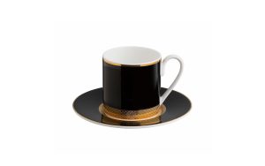 Чаша за кафе с чинийка Python Black Roberto Cavalli Home Luxury Tableware - 1 - Stolbg.com