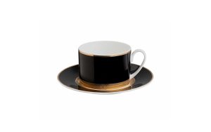 Чаша за чай с чинийка Python Black Roberto Cavalli Home Luxury Tableware - 1 - Stolbg.com