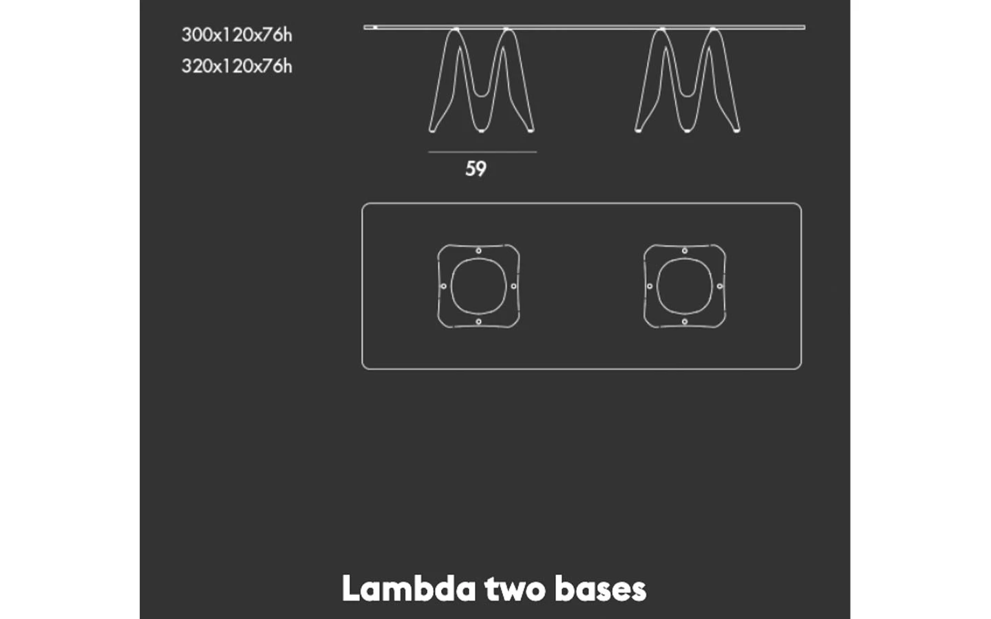 Маса LAMBDA TWO BASES Sovet - 4 - Stolbg.com