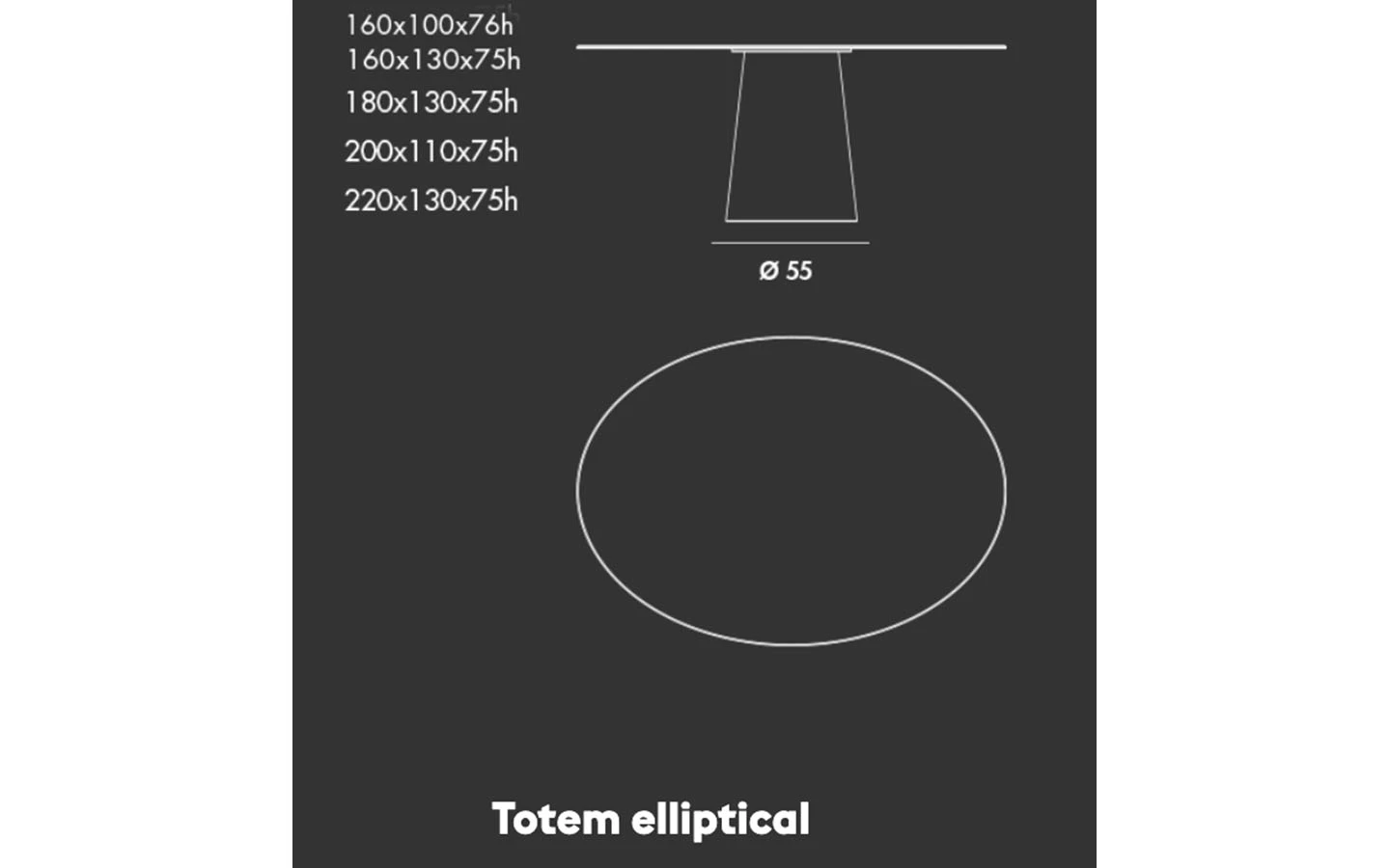Маса TOTEM ELLIPTICAL Sovet - 4 - Stolbg.com