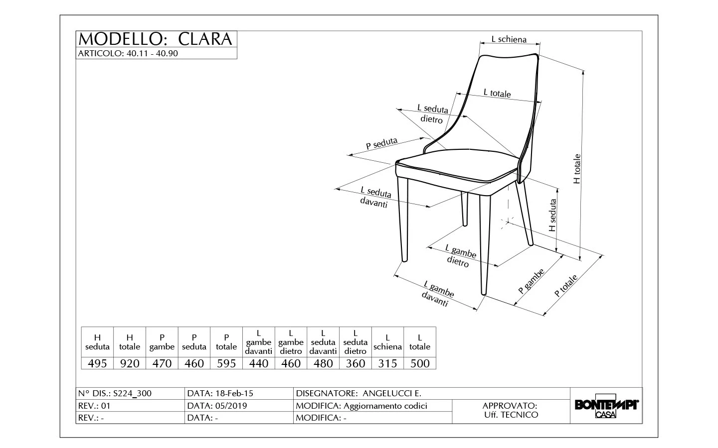 Стол CLARA Bontempi - 6 - Stolbg.com