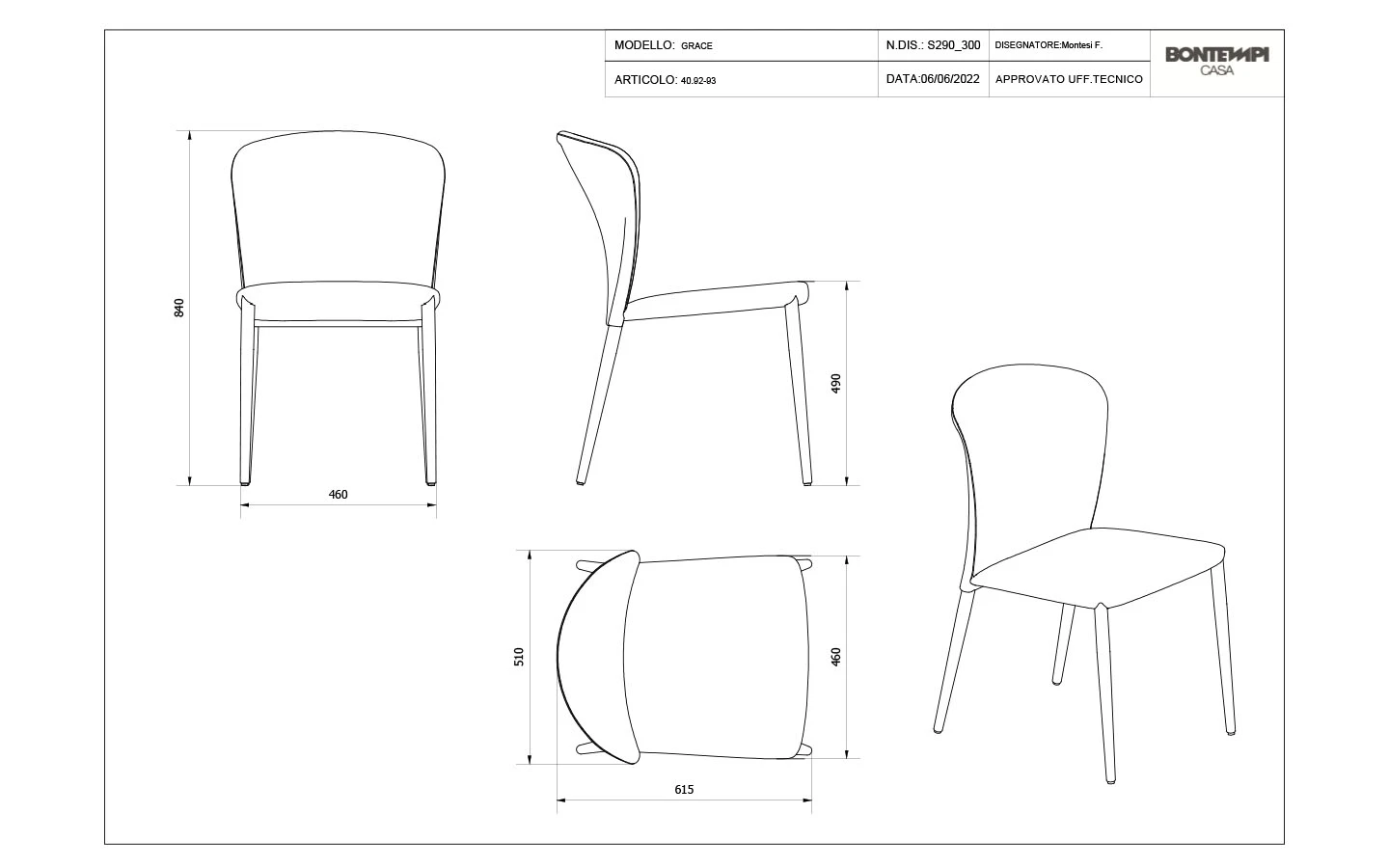 Стол GRACE METAL Bontempi - 4 - Stolbg.com