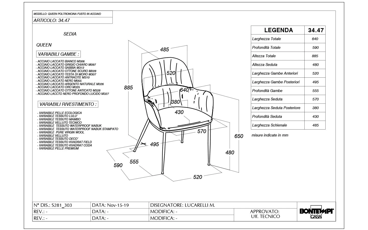 Стол QUEEN METAL WITH ARMS Bontempi - 3 - Stolbg.com