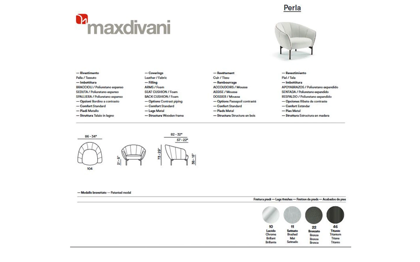 Кресло PERLA Max Divani - 7 - Stolbg.com