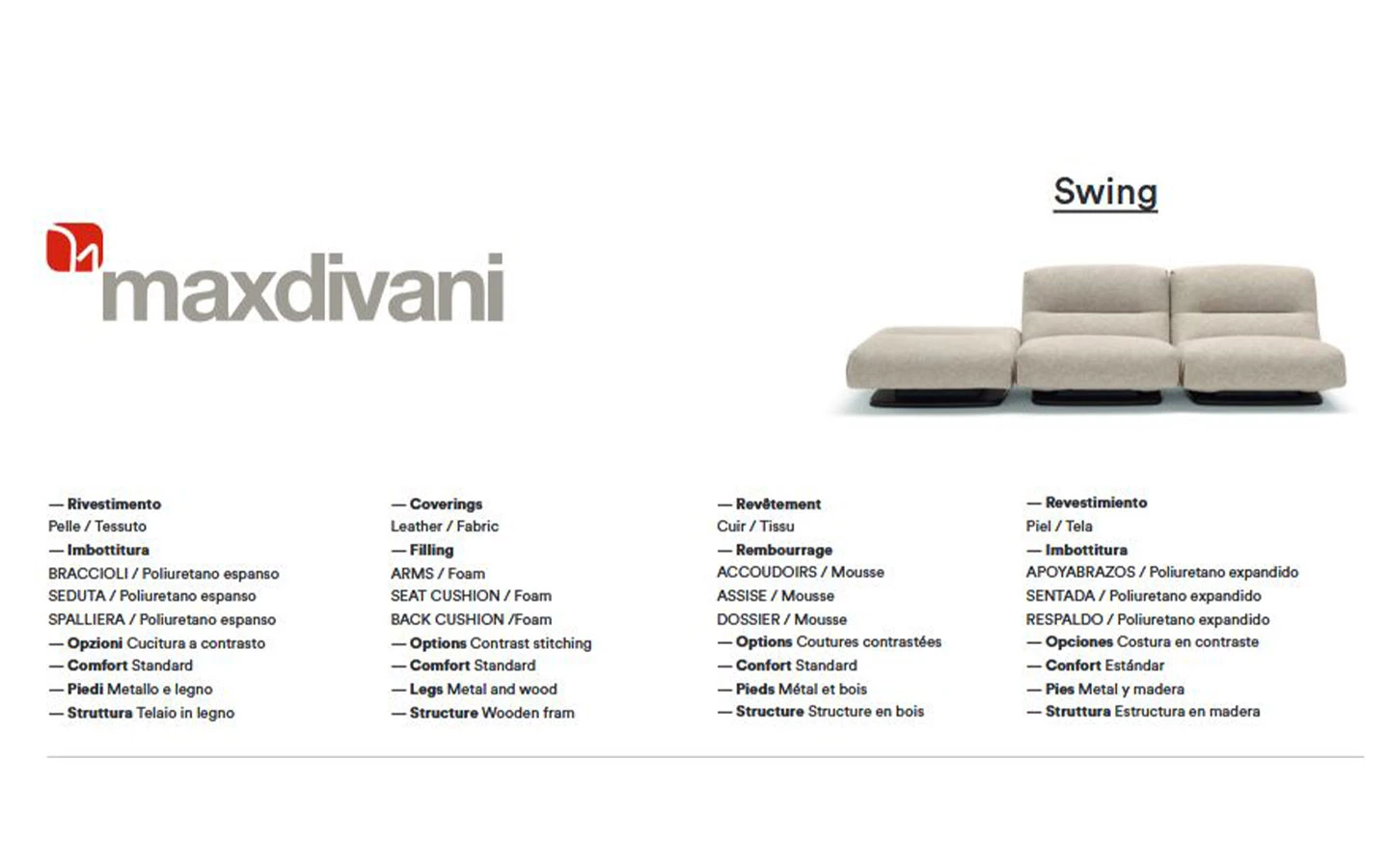Диван SWING Max Divani - 7 - Stolbg.com