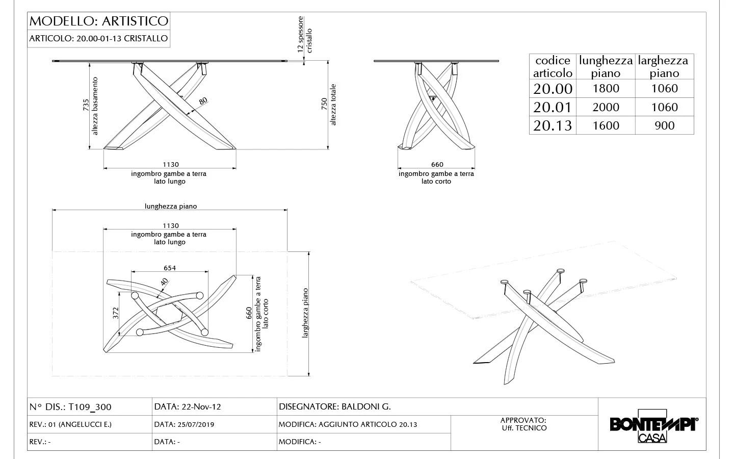 Маса ARTISTICO RECTANGULAR Bontempi - 18 - Stolbg.com