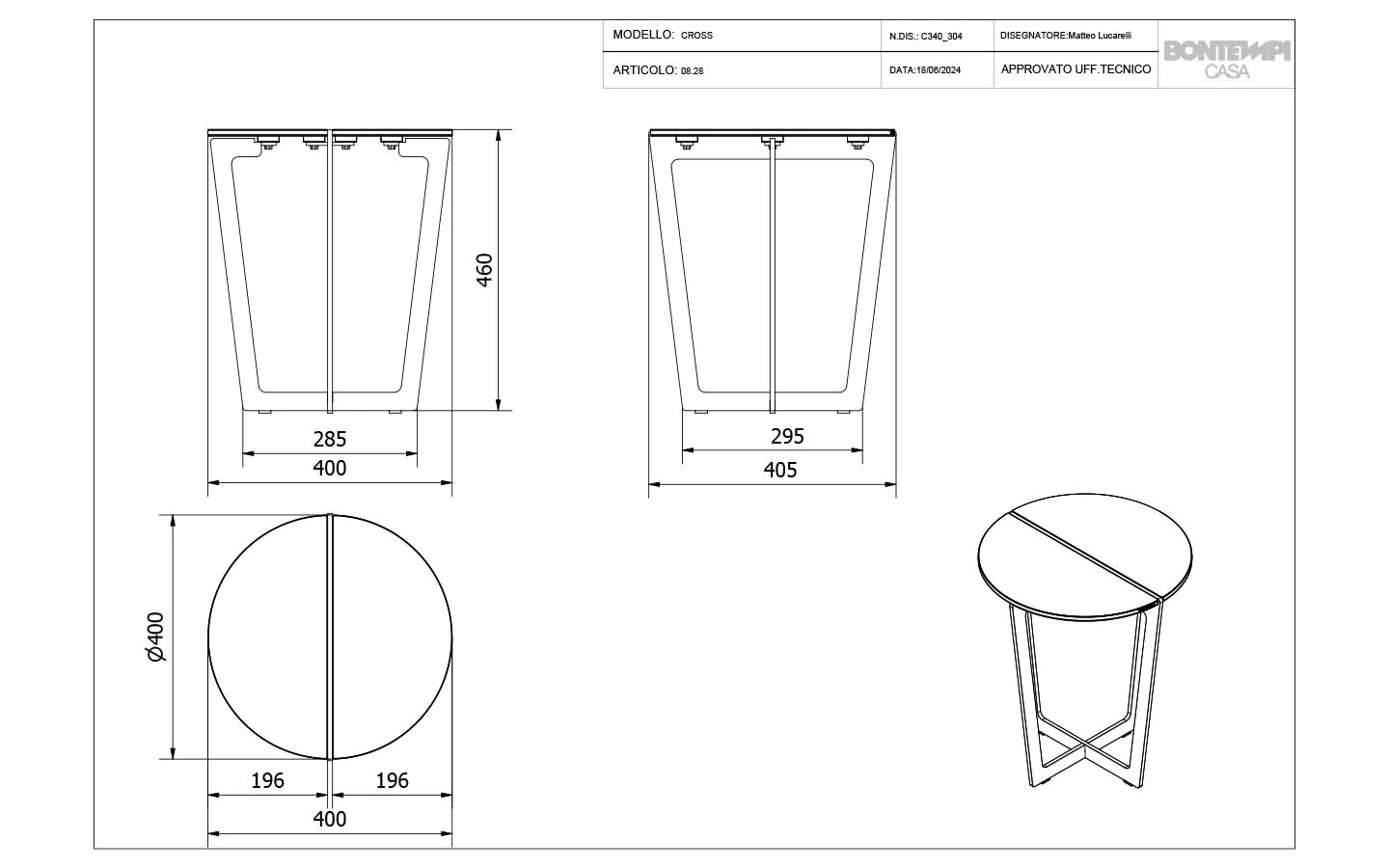 Странична маса CROSS MINI Bontempi - 3 - Stolbg.com