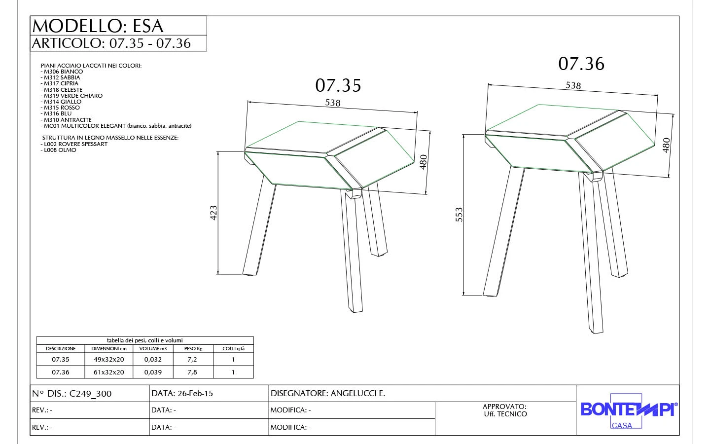 Странична маса ESA Bontempi - 7 - Stolbg.com
