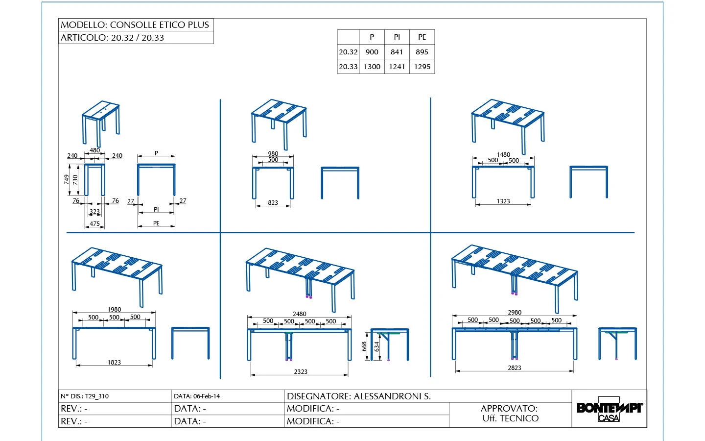 Конзолна маса ETICO PLUS Bontempi - 13 - Stolbg.com