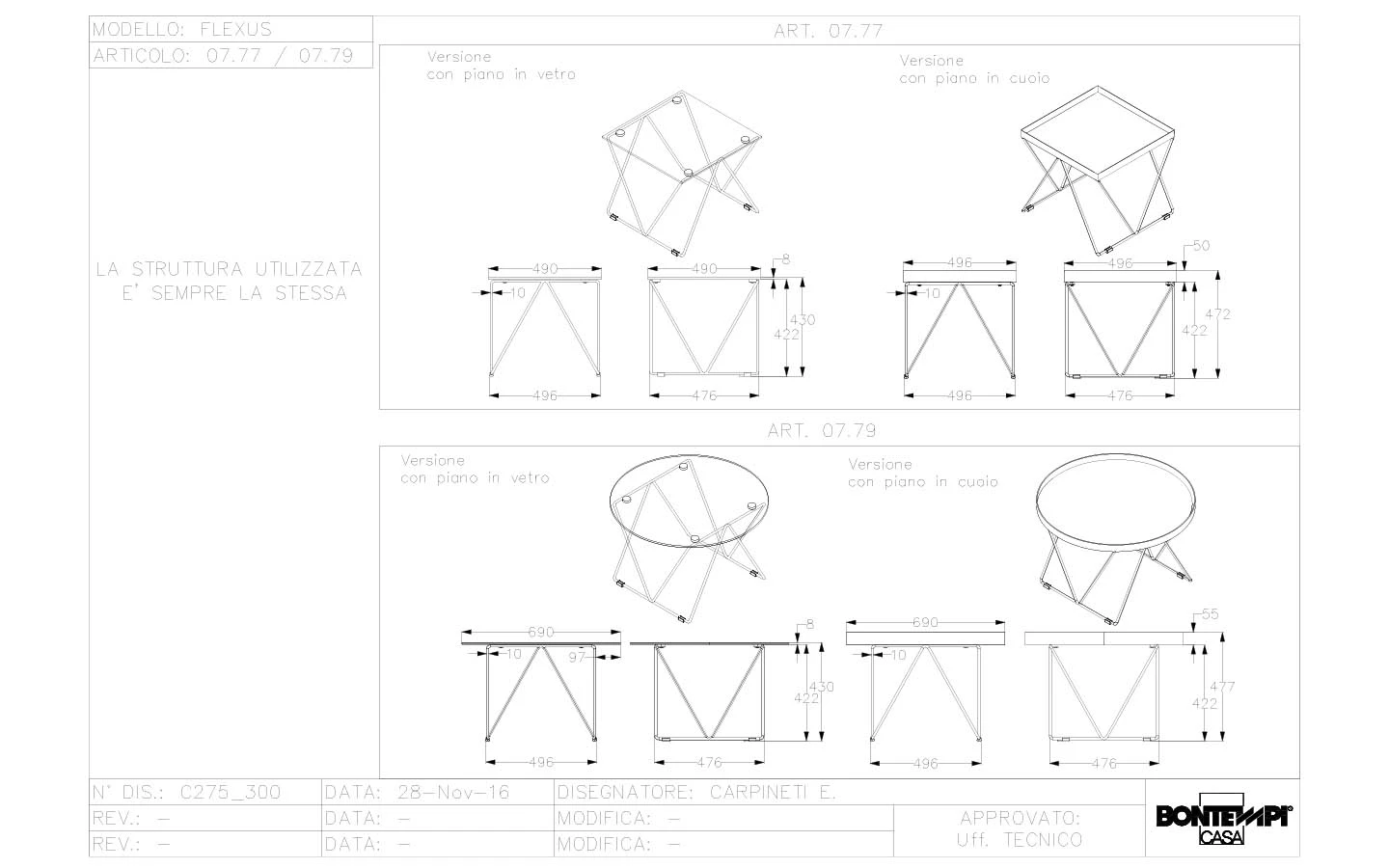 Ниска маса FLEXUS Bontempi - 6 - Stolbg.com