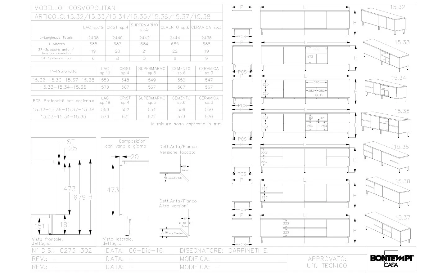 Шкаф COSMOPOLITAN Bontempi - 23 - Stolbg.com