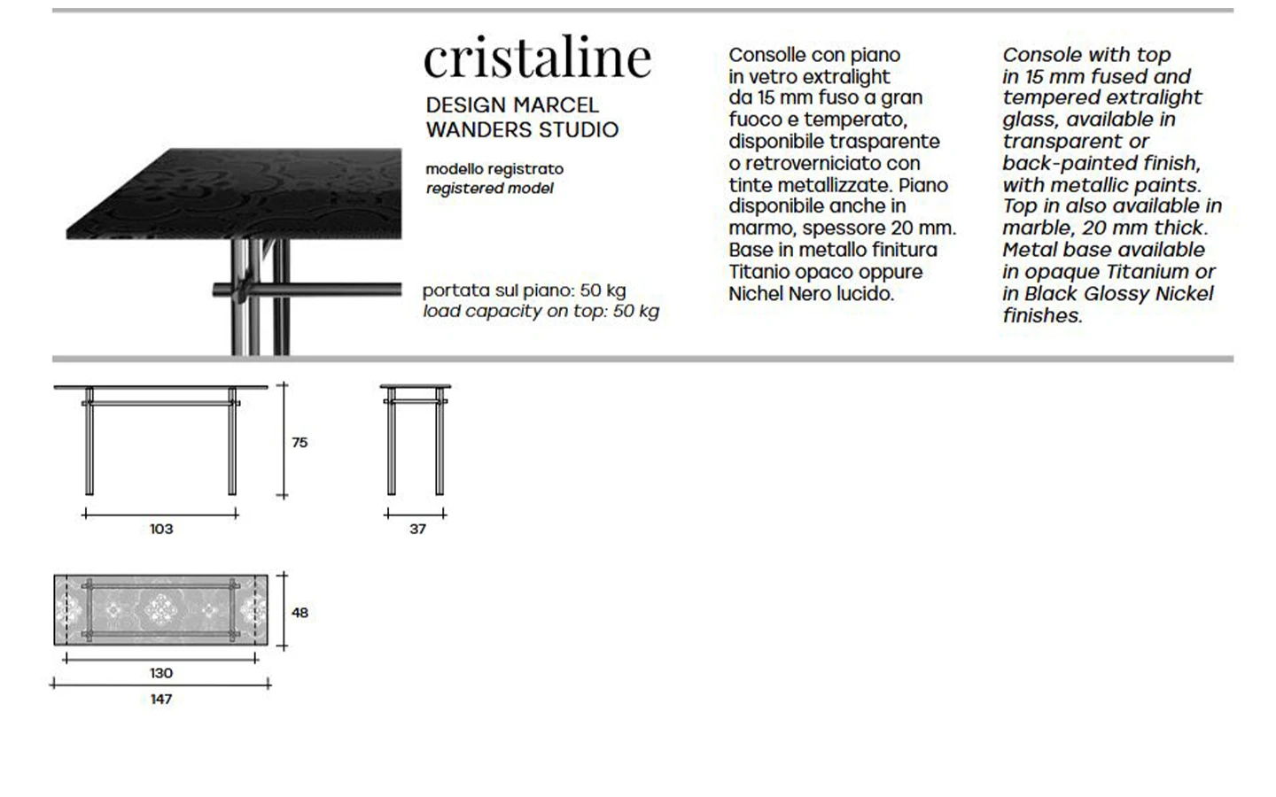 Конзолна маса CRISTALINE FIAM Italia - 12 - Stolbg.com