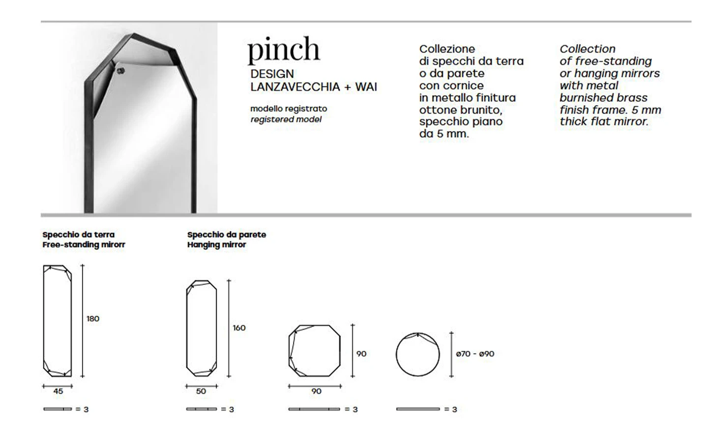 Огледало PINCH FIAM Italia - 6 - Stolbg.com