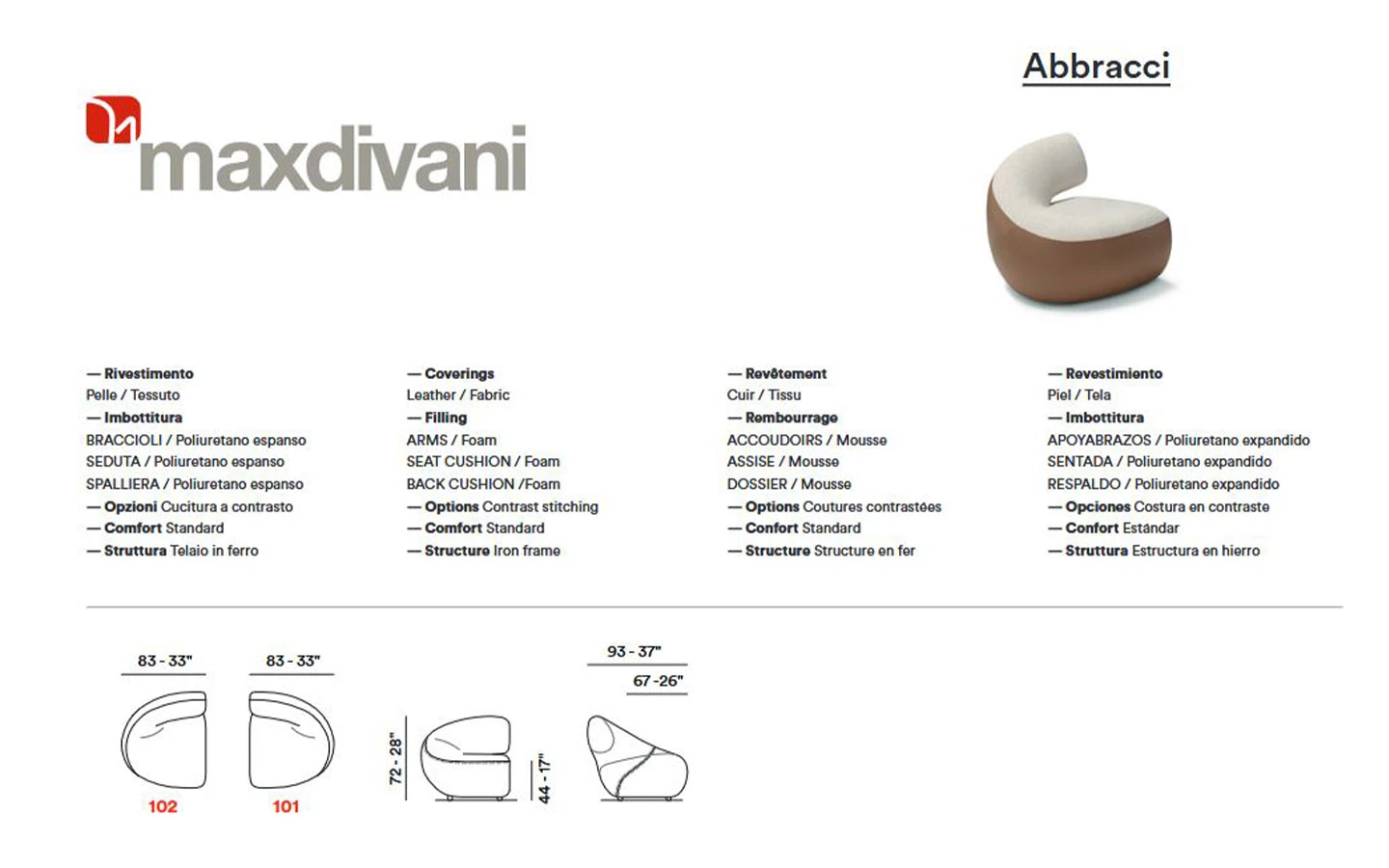 Кресло ABBRACI Max Divani - 5 - Stolbg.com