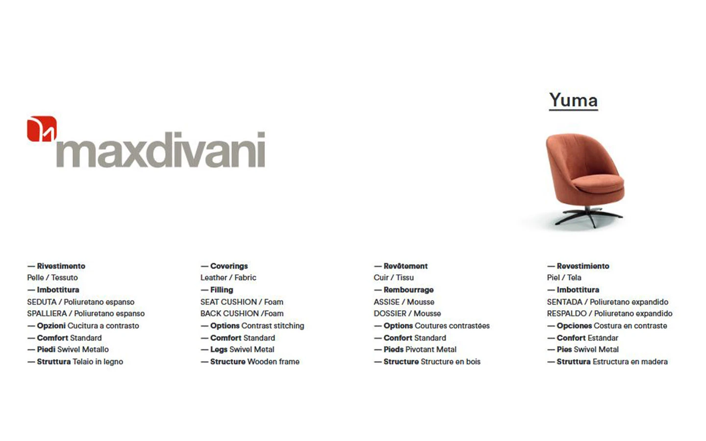 Кресло YUMA Max Divani - 6 - Stolbg.com