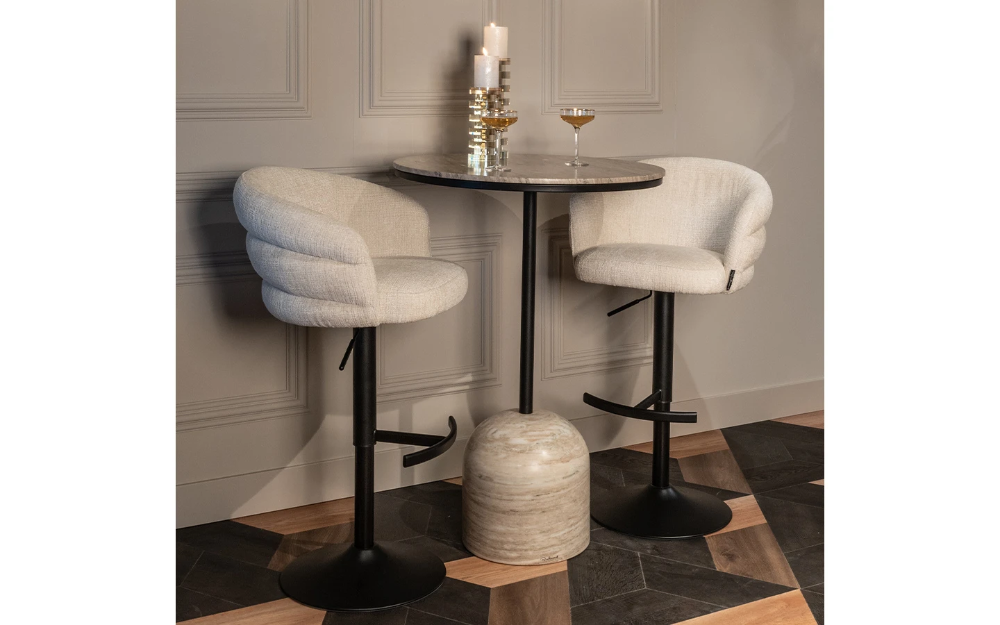Бар стол NIKKI BEIGE CHENILLE Richmond - 21 - stolbg.com