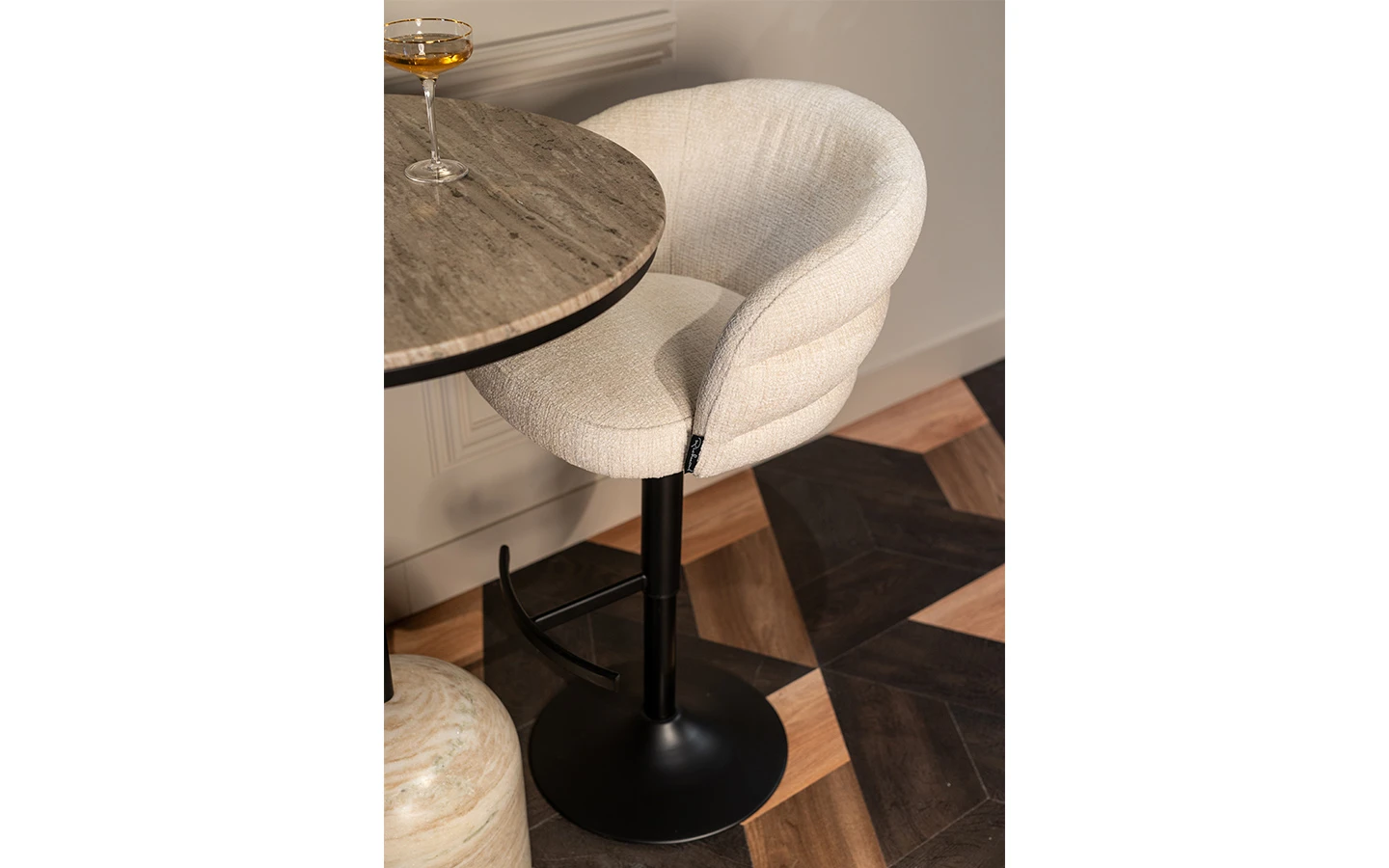 Бар стол NIKKI BEIGE CHENILLE Richmond - 22 - stolbg.com