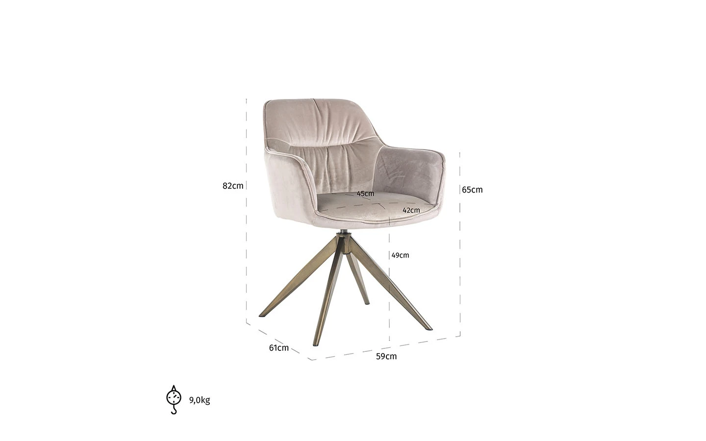 Стол ALINE KHAKI VELVET Richmond Interiors - 8 - Stolbg.com