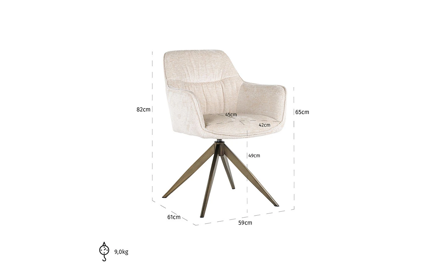 Стол ALINE WHITE CHENILLE Richmond Interiors - 8 - Stolbg.com