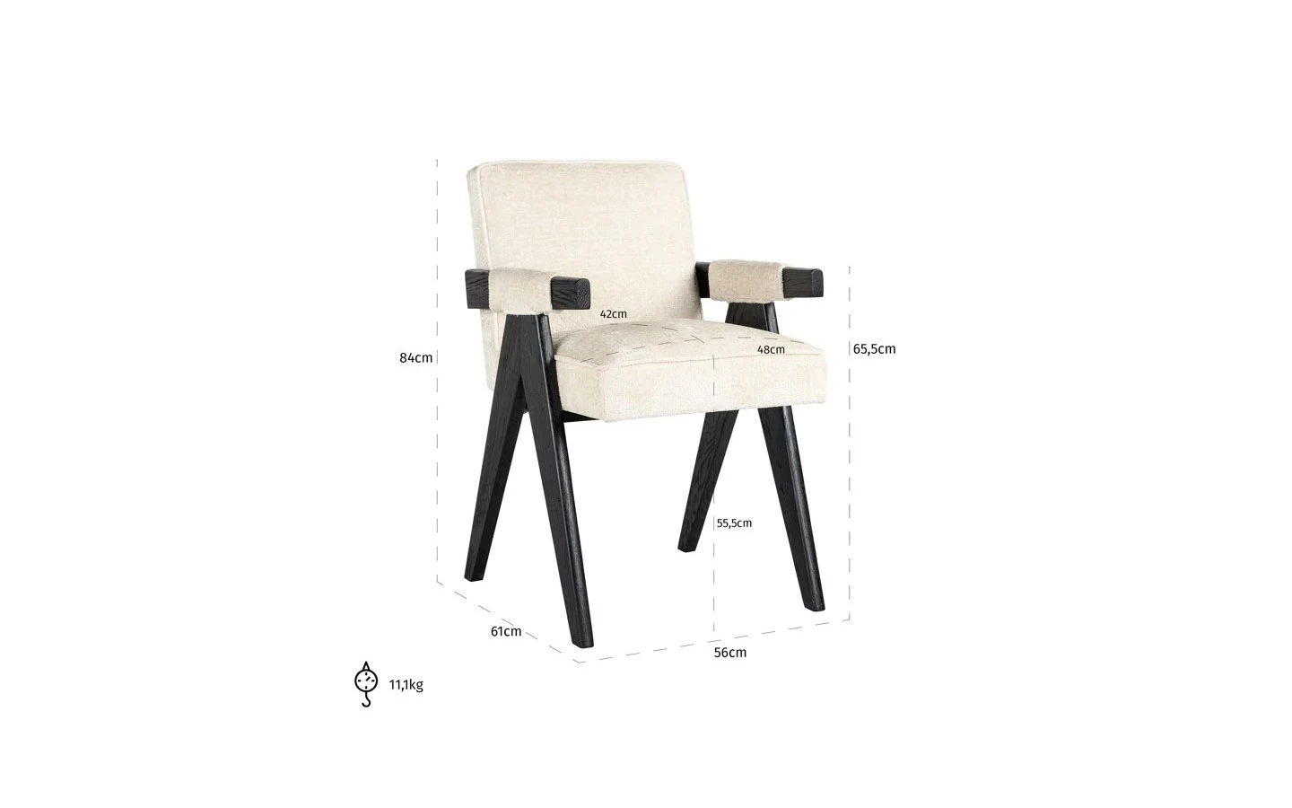 Стол COOPER WHITE CHENILLE Richmond Interiors - 9 - Stolbg.com