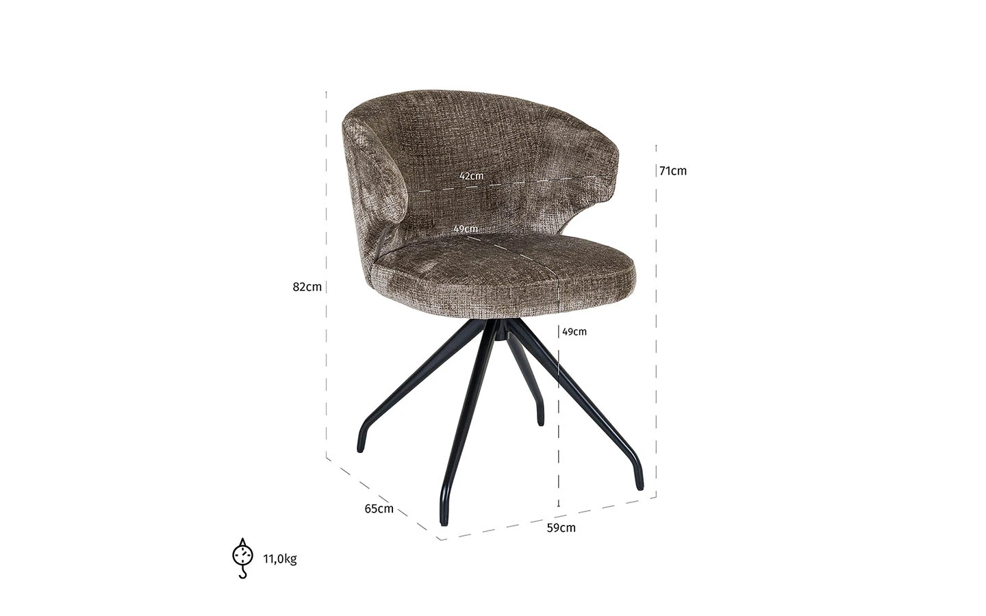 Стол MILLY STONE CHENILLE Richmond Interiors - 8 - Stolbg.com