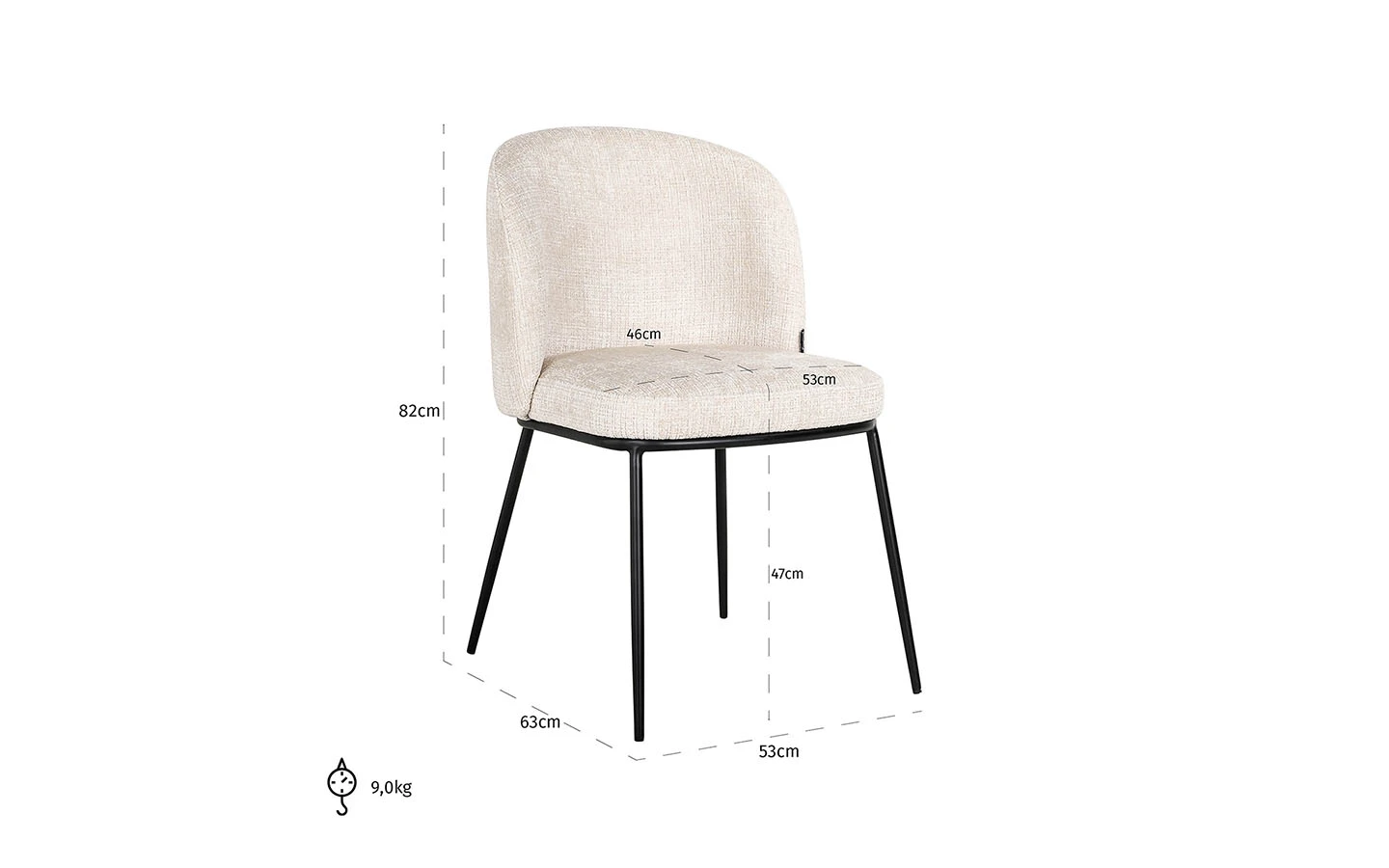 Стол ELVI BEIGE CHENILLE Richmond Interiors - 9 - Stolbg.com