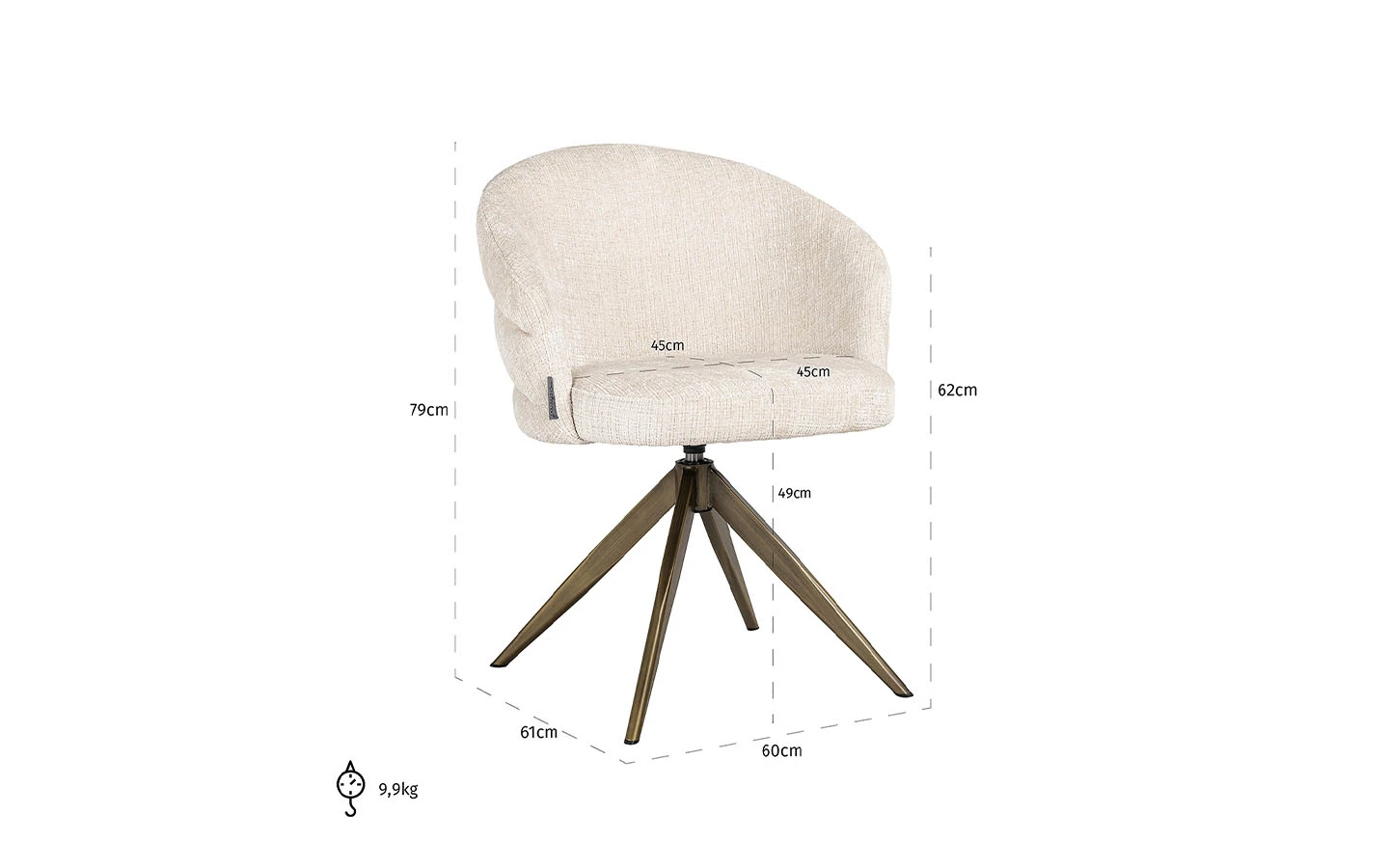 Стол ZENDAYA BEIGE CHENILLE Richmond Interiors - 8 - Stolbg.com