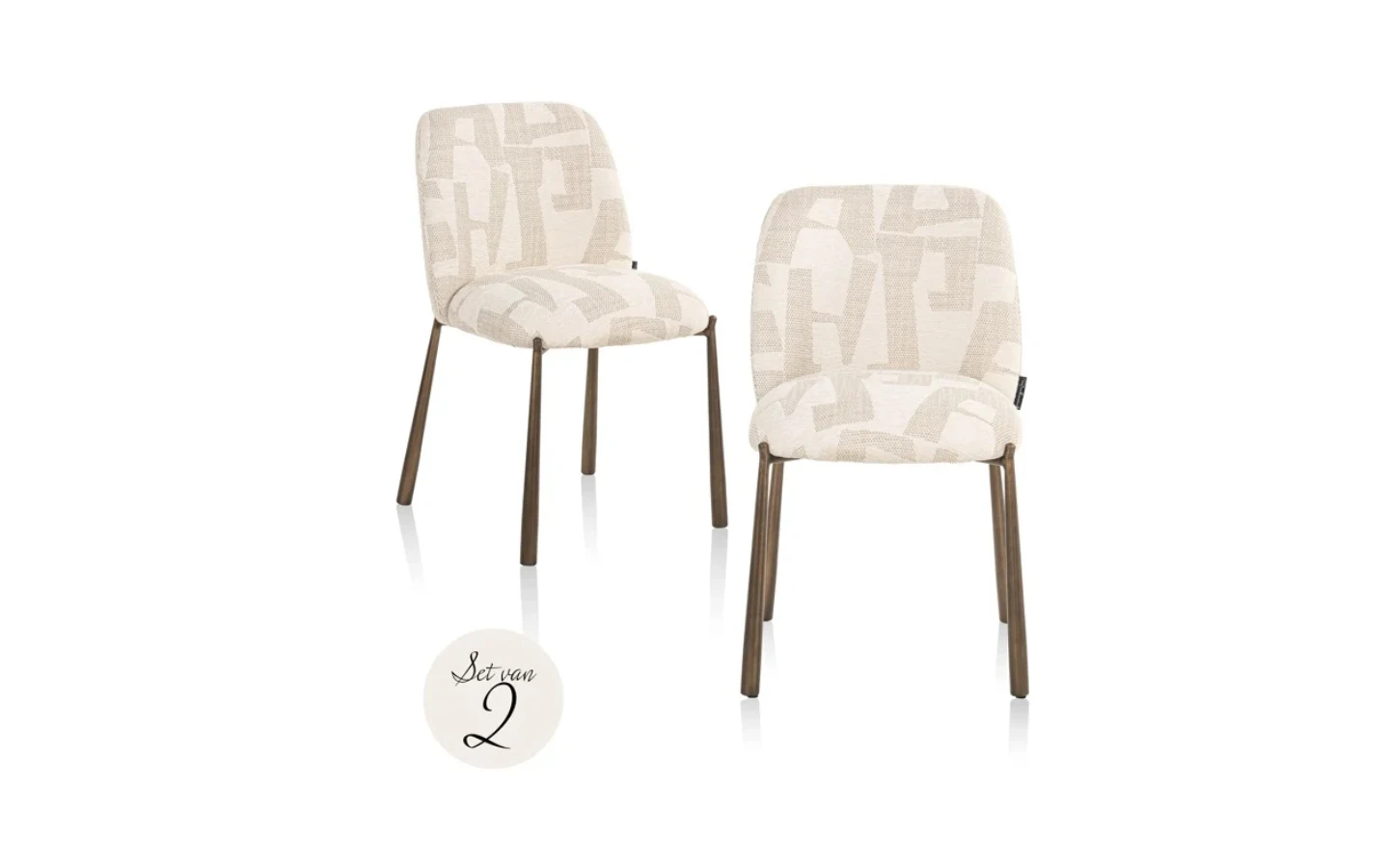 Стол LANA BEIGE GRAFFIC, Сет от 2 Richmond Interiors - 1 - Stolbg.com