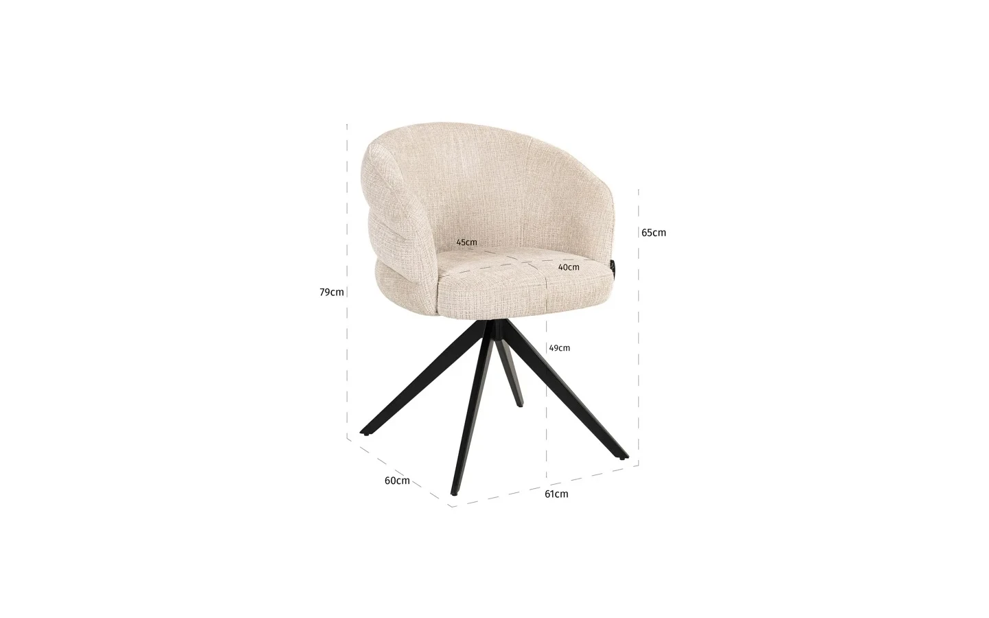 Стол SERENITY BEIGE CHENILLE Richmond Interiors - 10 - Stolbg.com
