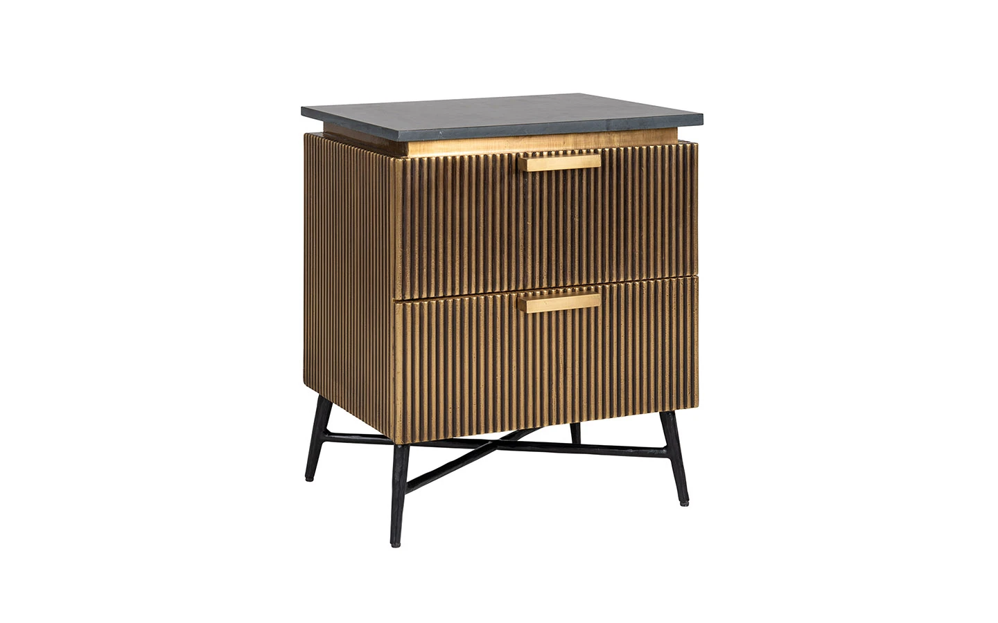 Нощно шкафче IRONVILLE 2 DRAWERS Richmond Interiors - 1 - Stolbg.com