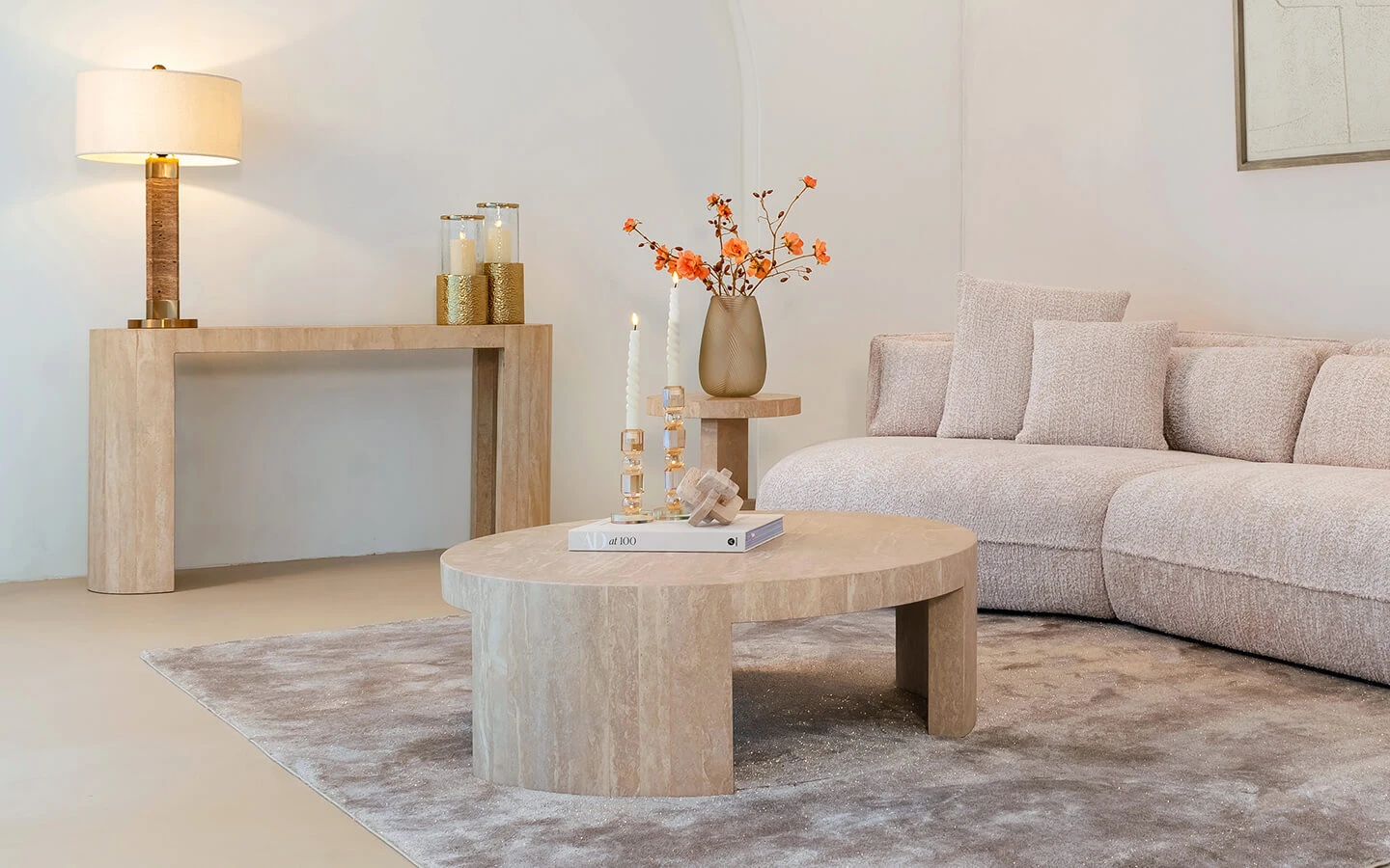Конзолна маса BILTMORE ITALIAN TRAVERTINE Richmond - 7 - stolbg.com