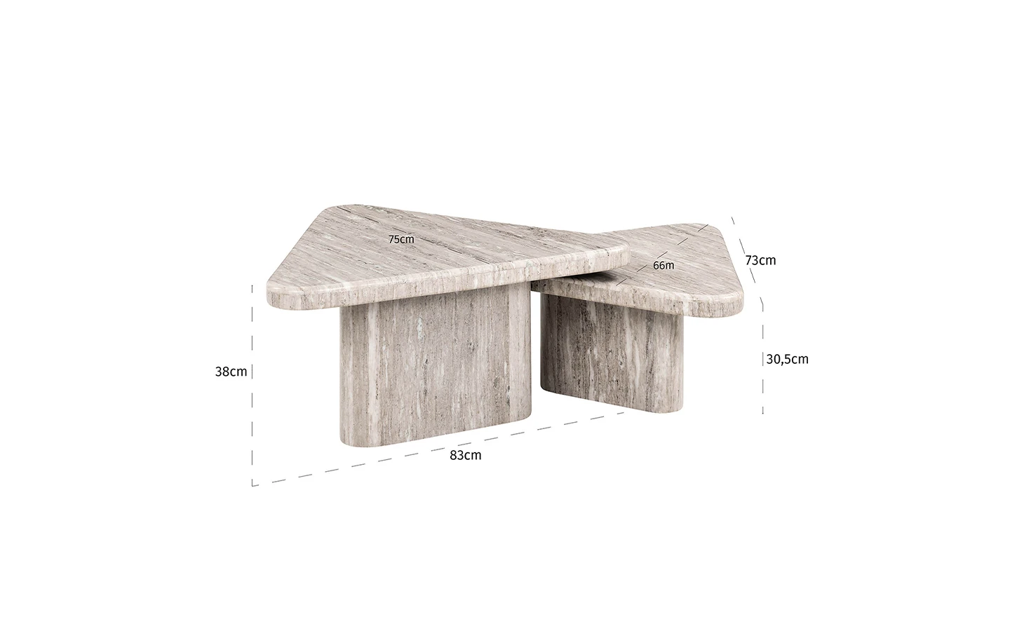 Холна маса DWAYNE, Сет от 2 Richmond Interiors - 6 - Stolbg.com