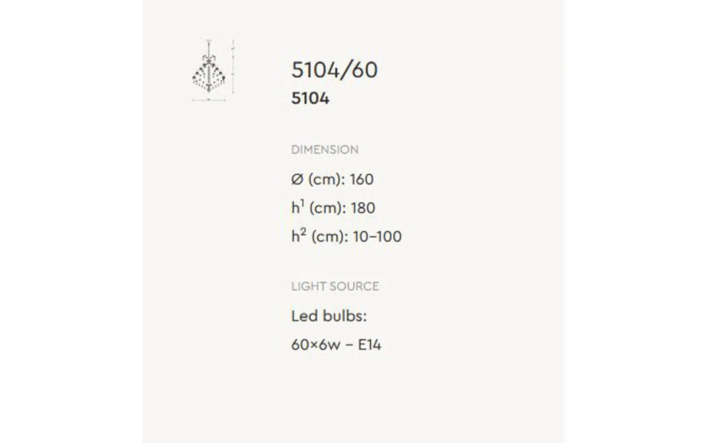 Висящо осветително тяло 5104/60 ITALAMP - 4 - Stolbg.com