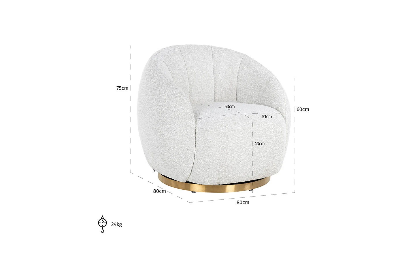 Кресло JAGO WHITE BOUCLÉ Richmond Interiors - 5 - Stolbg.com