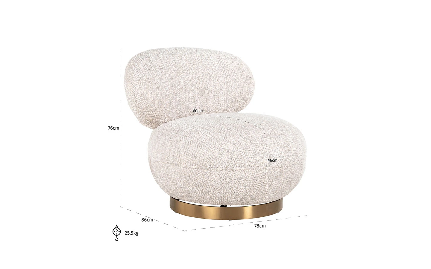 Кресло JACE CREAM Richmond Interiors - 7 - Stolbg.com