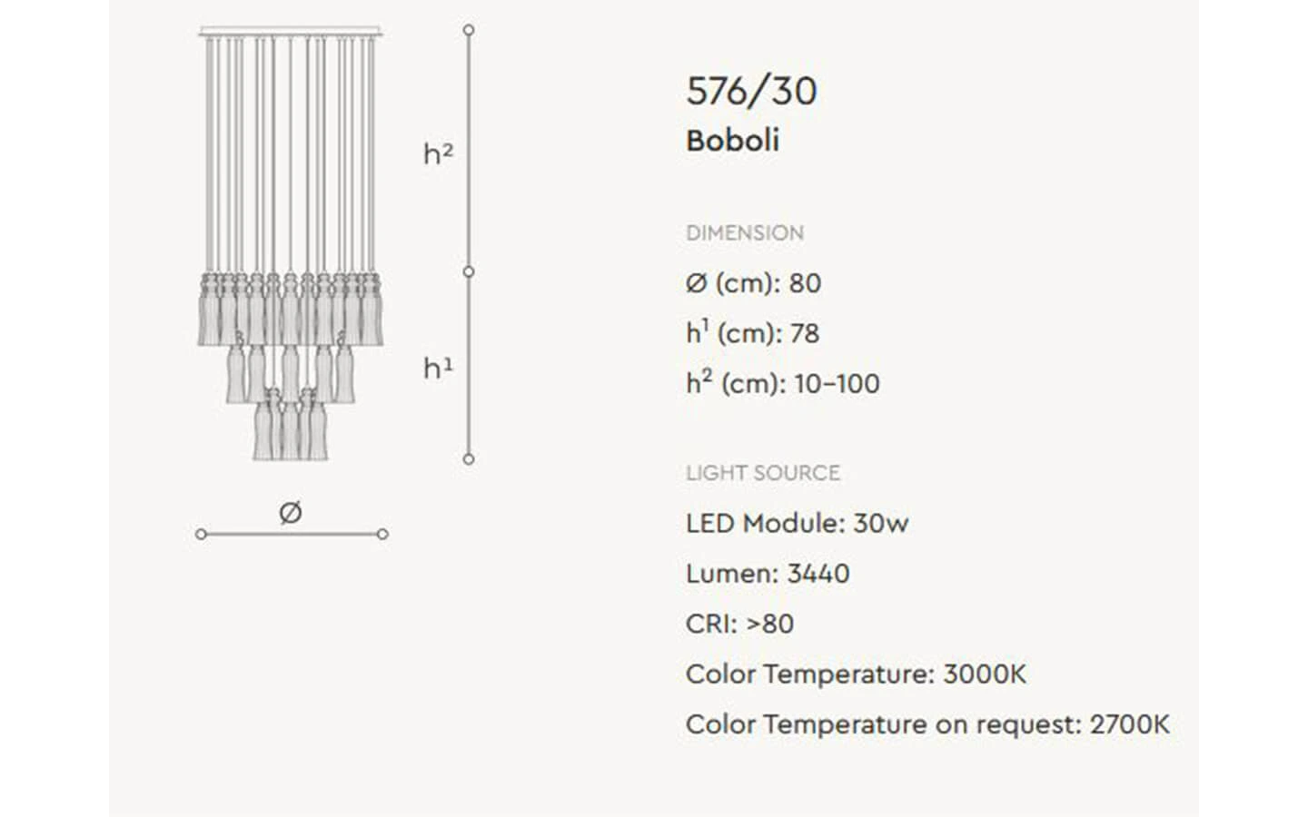 Висящо осветително тяло BOBOLI 576/30 LED ITALAMP - 4 - Stolbg.com