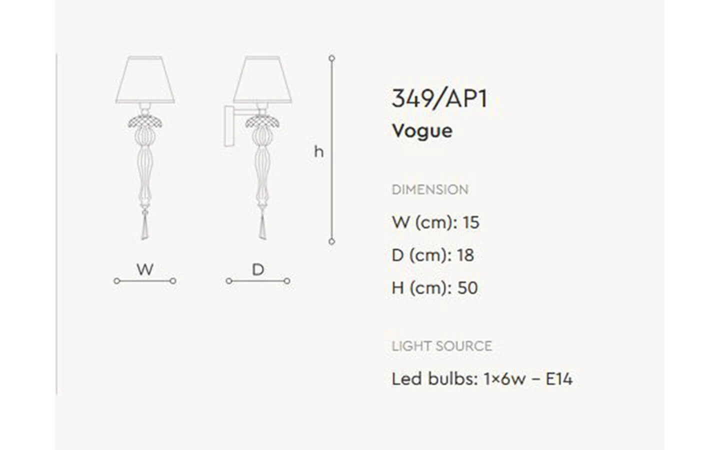 Аплик VOGUE 349 ITALAMP - 4 - Stolbg.com
