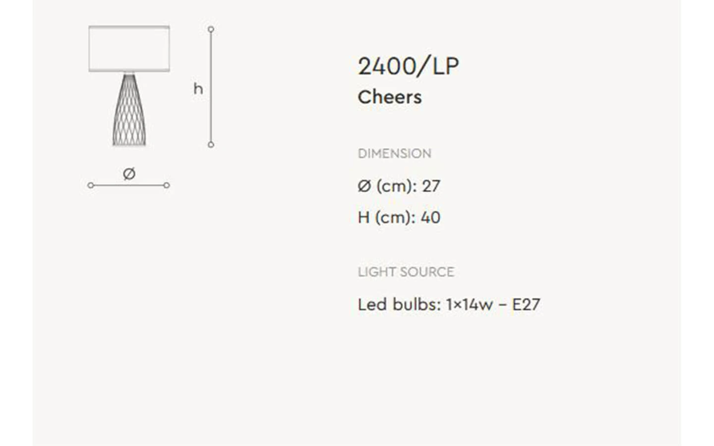 Настолна лампа CHEERS 2400/LP ITALAMP - 4 - Stolbg.com