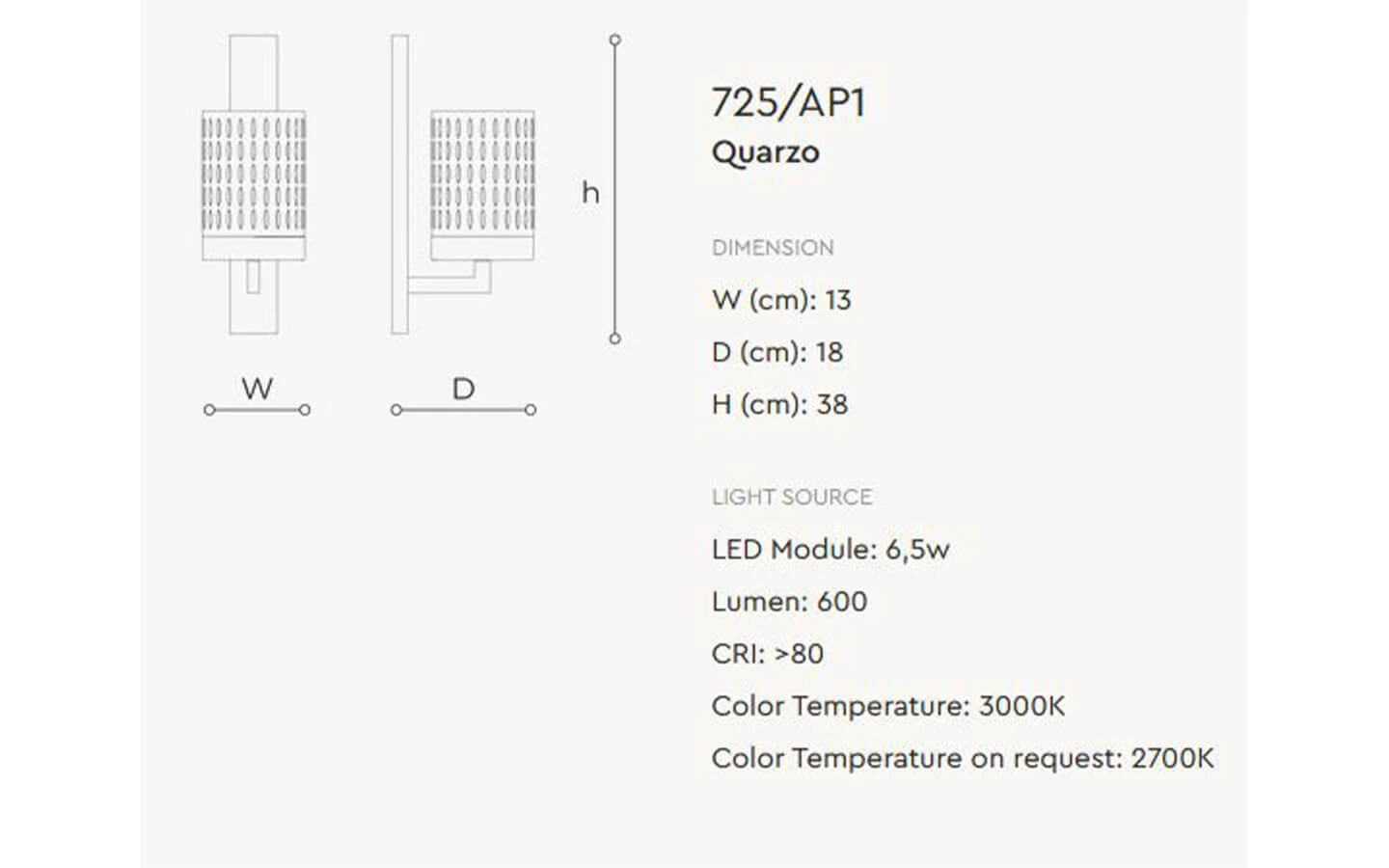 Аплик QUARZO LED ITALAMP - 10 - Stolbg.com